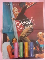 Şamdan Magazin Derg 10 Aralık 2000i önlü arkalı 2 sayfa , Manken Tatiana kapak resim,Yaşar 28*41cm Aromel Parfüm reklamı