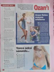 Şamdan Magazin Dergi önlü arkalı 2 sayfa ,Demet Akalın,İbrahim Kutluay,Hülya Avşar,Yonca Evcimik 28*41cm