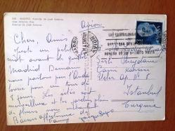 ŞEHİR KARTPOSTALI, İSPANYA MADRİD CADDESİ, ŞEHİR MEYDANI VE TARİHİ YAPILAR, ARKASI YAZILI VE PULLU, RENKLİ, 11 X 15 CM EBADINDA - 1940'LAR, 1950'LER, 1960'LAR, 1970'LER 1980'LER