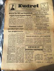 AFYON KUDRET  GÜNLÜK SİYASİ GAZETESİ -YEREL TAŞRA BASINI -   2 MAYIS 1960-YIL :3 SAYI :852- Adana 'da 105 ton kapasiteli soğuk hava deposu inşası -Kansere tedavi çareleri yapılan araştırmalar -Gedik Ahmet Paşa kütüphanesinden ödünç kitap veriliyor - Çelik büro eşyası imalatımız en kaliteli seviyeyi buldu -Deniz altında bir şehir keşfedildi -Annemin hatıra defteri - İlan  Bölge Ziraat  Mücadele Levazım Ambar Md .den -