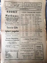 AFYON KUDRET  GÜNLÜK SİYASİ GAZETESİ -YEREL TAŞRA BASINI - 6 MAYIS 1960- YIL :3 SAYI :856-Petrol sondajları ümitli bir safhaya girmiş halde -Mağazalarda  taksitle satış devam  ediyor -Kıbrıs ' ta EOKA ''cılar hortlamak  üzere  -Yeni  bir  dalgıç elbisesi   yapıldı -Resimli haberler -Annemin  Hatıra Defteri -Doktor Turgut Aktan  Röntgen Ve Muayene -