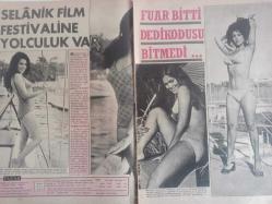 Pazar Aktüalite Sinema Tiyatro Mizah Mecmuası Dergisi Gazetesi - 22 Eylül 1972 - Sayı:835 - Zeynep Aksu - Gülgün Erdem - Feri Cansel - Nazan Şoray - Sevgi Can - Alain Delon - Mylene Demengouet - Tarık Akan - Meral Zeren - Fatma Belgen - Suna Keskin - Sevinç Pekin - Türkan Şoray - Yılmaz Güney - Gani Turanlı - Erdoğan Tokatlı - Hakan Balamir - Sevinç Pekin - Aynur Aydan fotoğraf ve haberi - Dergi Tam Değildir Sadece 8 Sayfası Mevcuttur