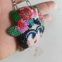 Fidan Kahlo Boncuk İşleme Kolye ucu/Broş