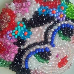 Fidan Kahlo Boncuk İşleme Kolye ucu/Broş