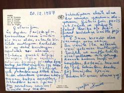 ŞEHİR KARTPOSTALI, FRANSA PARİS CADDESİ VE TARİHİ ZAFER TAKI ANITI, ARKASI YAZILI (1987 TARİHLİ MEKTUP), RENKLİ, 11 X 15 CM EBADINDA - 1940'LAR, 1950'LER, 1960'LAR, 1970'LER 1980'LER