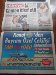 Hürriyet Gazetesi - 19 Ocak 1998  - Efes Pilsen Zirvede - Fenerbahçe Başkanı Ali Şen'den Bu Nasıl Kadro Tepkisi- Otto Bariç - Bill Clinton'dan Taciz İtirafı - Mugler'den Sado Mazo Romantizm - Cumhuriyet'in 75.  Yıldönümü 93 Ülkede Kutlanacak - Hıfzıssıhha Referans Merkezi Olacak - Asil Nadir'i Kaçıran Pilota Gözaltı - Boksör Oktay Urkal - Ali Sami Yen Stadı - Başbakan Mesut Yılmaz'dan Galatasaray'a Moral - Televole Yine Dopdolu - Hagi İğneyle Oynadı