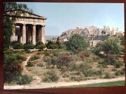 ŞEHİR KARTPOSTALI, HEPHAİSTOS TAPINAĞI, YUNANİSTAN'IN BAŞKENTİ ATİNA'DA BULUNAN BİR ANTİK YUNAN TAPINAĞI, ARKASI YAZILI (1966 TARİHLİ MEKTUP), RENKLİ, 11 X 15 CM EBADINDA - 1940'LAR, 1950'LER, 1960'LAR, 1970'LER 1980'LER