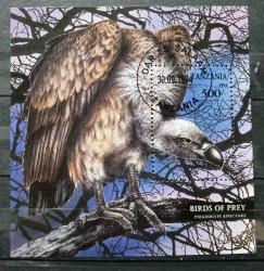 A.1787 1994 HAYVANLAR KUŞLAR YIRTICI KUŞLAR DAMGALI BLOK TANZANYA