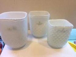 cose belle cose rare  MURANO Gllass made ın ITALY 3'Lü VAZO SETİ