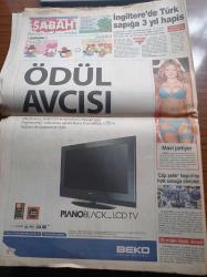 Sabah Gazetesi - 8 Ocak 2008 - En İyi Transfer Gökhan Zan - Fazıl Hüsnü Dağlarca Tek Evini Gençlere Bıraktı - Dinazor Türünü Sinekler Yok Etti -  AKP'li Vekil Osman Yağmurdereli'yi Suçlayan Dekan - ABD İle Yeni Dönem - Cumhurbaşkanı Abdullah Gül Bush İle Görüşecek - Biz Derin Devletiz Çetesi - Erol Evcil'e Müebbet - Recep Tayyip Erdoğan - 301 İçin Yeni Kriter - Deniz Seki - Hugo Chavez Ve Naomi Campbell Görüşmesi