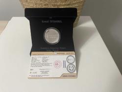 2021 - Kanal İstanbul Hatıra Parası (Kadife Kutulu) - Darphane Sertifikalı Gümüş Hatıra Para - Çil