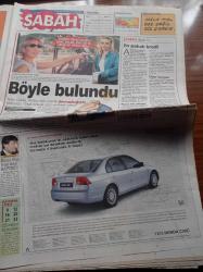 Sabah Gazetesi - 29 Nisan 2001 - Potada Türkiye Kupası Finali Efes Pilsen Türk Telekom - Küçük Ayasofya Yıkılmak Üzere - Beşiktaş Havlu Attı - Hagi - Cavit Çağlar Apo'nun Getirilmesi İçin Devlete Uçağımı Vermiştim - Cavit Çağlar Şimdi Devlet Beni Abdullah Öcalan Gibi Götürüyor - Üniversitede Kedi Kavgası - İstanbul Üniversitesi Rektörü Kemal Alemdaroğlu - Bülent Ecevit - İşte Kadir İnanır'ın Çiftliği