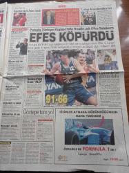 Sabah Gazetesi - 29 Nisan 2001 - Potada Türkiye Kupası Finali Efes Pilsen Türk Telekom - Küçük Ayasofya Yıkılmak Üzere - Beşiktaş Havlu Attı - Hagi - Cavit Çağlar Apo'nun Getirilmesi İçin Devlete Uçağımı Vermiştim - Cavit Çağlar Şimdi Devlet Beni Abdullah Öcalan Gibi Götürüyor - Üniversitede Kedi Kavgası - İstanbul Üniversitesi Rektörü Kemal Alemdaroğlu - Bülent Ecevit - İşte Kadir İnanır'ın Çiftliği