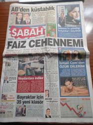 Sabah Gazetesi - 2 Aralık 2000 - Yürü Ya Galatasaray - Mario Jardel - Hasan Şaş - Faruk Süren - Dövize Hücum Durdu Bu Kez Faiz Fırladı - İtalyan Parlamenter Morgantini İsmail Cem'den Özür Dilerim - Mit Müsteşarı Şenkal Atasagun - Egebank Müfettişleri Hüseyin Bayraktar Dönemini Didik Didik Etti