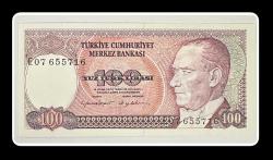 7. Emisyon 100 LİRA / Yüz Lira (E07) TCK100 (Sıra No:2) 2.Tertip/ÇİL ''EN DEĞERLİ OLAN''