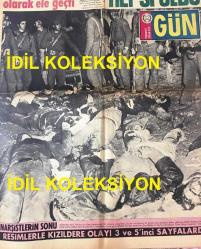 1 NİSAN 1972 GÜN GAZETESİ - Mahir Çayan ve arkadaşları Hüdai Arıkan, Cihan Alptekin, Nihat Yılmaz, Ertan Saruhan, Ahmet Atasoy, Sinan Kazım Özüdoğru, Sabahattin Kurt, Ömer Ayna, Saffet Alp'in Kızıldere'de Öldürüldükleri Olayın Manşeti, Ertuğrul Kürkçü'nün Sağ Kurtulması, Perihan Savaş'ın 15 Yaşındayken Lise 1 Öğrencisi Olduğu Yıllar,  Kandilli Kız Lisesi Öğrencisi Neval Erol Evirgen, İmar ve İskan Bakanı Selahattin Babüroğlu,