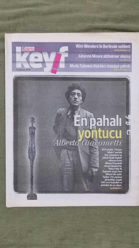 Hürriyet Pazar Keyfi Gazete 15 Şubat 2015 Alberto Giacometti Wim  
