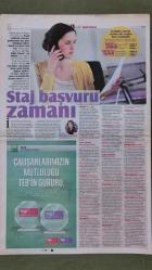 Hürriyet İ K Gazete 15 Şubat 2015 Staj Başvuru Zamanı,Çalışanı Mutsuz Olan Şirketin İtibarı Olmaz,İş Simülasyon Oyunları Başlıyor,Brigid Schulte,Martin Kalungu-Banda,Bayer Yöneticileri Koç Oluyor