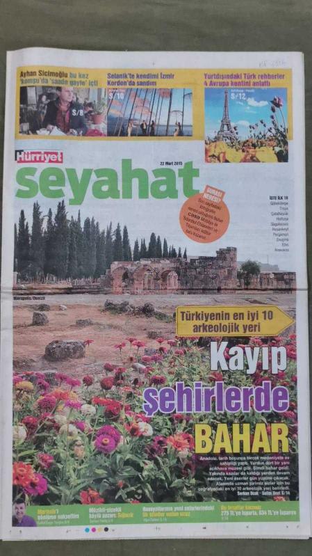 Hürriyet Seyahat Gazete 22 Mart 2015 Kayıp Şehirlerde Bahar Bu Kez  