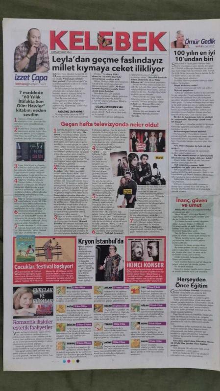 Hürriyet Kelebek Gazete 24 Mart 2015 Emel Çölgeçen Tilda Tezman  