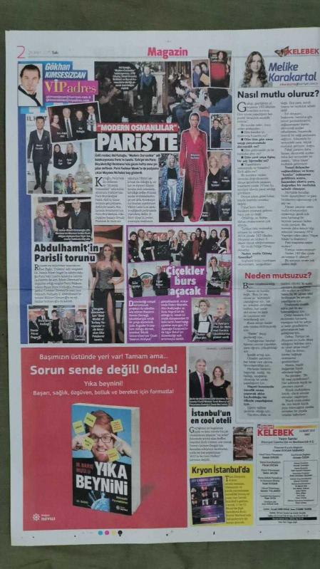 Hürriyet Kelebek Gazete 24 Mart 2015 Emel Çölgeçen Tilda Tezman  