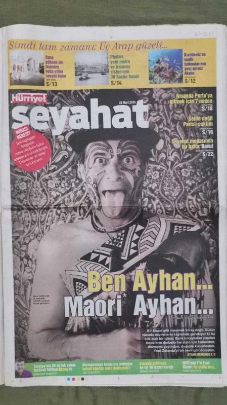 Hürriyet Seyahat Gazete 29 Mart 2015 Ben Ayhan Maori Ayhan  