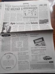 Sabah Gazetesi - 19 Şubat 1999 - Abdullah Öcalan Yakalandı - Bak Apo Bak İşte Bu Bayrak - İngiliz Times Safari'yi Övdü - PKK Yandaşlarının Eylemi İçin Polise Vur Emri - Apo'ya En Büyük Darbeyi Eski Sağ Kolu Şemdin Sakık Vuracak - Abdullah Öcalan'ı Yunan Ajanı Korudu - Atina'da İkinci Bülent Ecevit Depremi - Apo'ya Üç Özel Savcı - Türk Düşmanı Pangalos