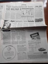 Sabah Gazetesi - 19 Şubat 1999 - Abdullah Öcalan Yakalandı - Bak Apo Bak İşte Bu Bayrak - İngiliz Times Safari'yi Övdü - PKK Yandaşlarının Eylemi İçin Polise Vur Emri - Apo'ya En Büyük Darbeyi Eski Sağ Kolu Şemdin Sakık Vuracak - Abdullah Öcalan'ı Yunan Ajanı Korudu - Atina'da İkinci Bülent Ecevit Depremi - Apo'ya Üç Özel Savcı - Türk Düşmanı Pangalos - Fenerbahçe Dayaktan Rekora - Hakan Şükür Seferberliği - Amokachi Dönmüyor