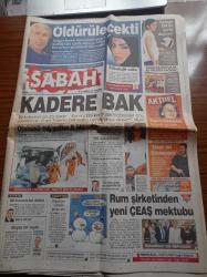 Sabah Gazetesi - 22 Ocak 2006 - Sergen Yalçın - Beşiktaş Aynı Tas Aynı Hamam - İtalyan Basını Mehmet Ali Ağca Öldürülecekti - Elif Ünlü 40 Bin Aday Arasında En İyi 72 Voleybolcu Arasına Girdi - Cem Yılmaz - Rum Şirketinden Yeni ÇEAŞ Mektubu - Sayısal Loto