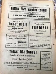 TOKAT GENÇ DEMOKRAT  SİYASİ GAZETE- YEREL  TAŞRA BASINI- -8 Haziran 1956- YIL :2 SAYI :225-  Piyasanın ihtiyacı olan maddeler gelmek üzeredir - Şımarık Palikarya- Kanada 'nın  Türkiye 'ye  Göndereceği  Askeri  Malzeme