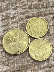 2002-2019-2022 50 ve 10 euro cent 3 adet karışık madeni paralar ÇT