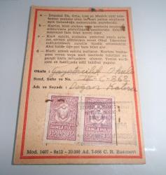 İETT 1956 - 1957 OTOBÜSE MAHSUS MAHDUD SEYAHAT KARTI 1957