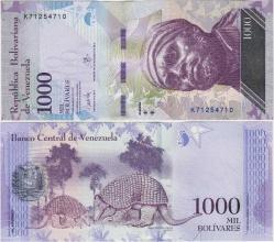 VENEZUELA 1000 BOLİVAR 2017. ARMADİLLO TEMALI. ÇİL KONDİSYON.