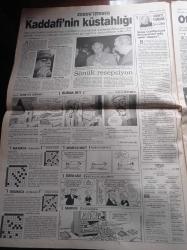 Sabah Gazetesi - 11 Eylül 1998 -  Küstah Kaddafi -TRT'de Vurgun - Babaevi Dizisi - Manchester United'dan Hakan Şükür'e 7 Trilyon - Federasyon Saha Kapatma Cezası Alan Takımlar Maçlarını Güneydoğu'da Oynasın - Sabotaj İstanbul'un 9 Ayrı Noktasında Yangın Çıktı - Yeşil Kod Adlı Mahmut Yıldırım Konusunda Sürpriz Gelişme