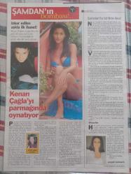Şamdan Magazin Dergi önlü arkalı 2 sayfa ,Kenan Doğulu Çağla Şikel , Deniz Seki  Çelik,Buket Saygı Demet Akalın 27*41cm