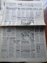 Takvim Gazetesi - Hakan Şükür'ü Babası Sermet Şükür Yarattı - Hükümete Savaş Yetkisi - Tansu Çiller - Sarp Kuray - Hayali İhracatçı Hasbi Menteşoğlu Evraklar Kaybolunca Beraat Etti - ATV'nin Güzellik Yarışması İçin Geri Sayım Başladı - Elizabeth Taylor - Mel Gibson - Ferdi Tayfur