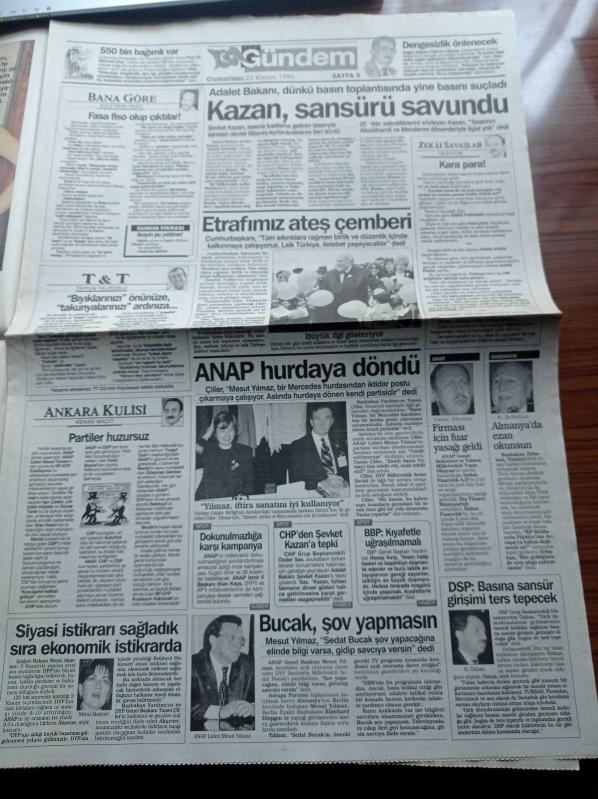 Takvim Gazetesi 23 Kasım 1996 Medyum Keto yu Cin Çarptı  