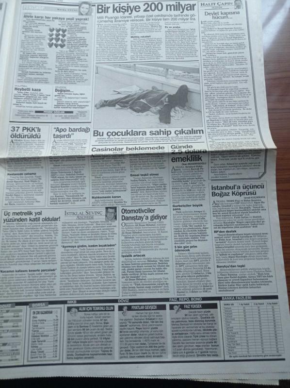 Takvim Gazetesi 23 Kasım 1996 Medyum Keto yu Cin Çarptı  