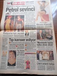 Takvim Gazetesi - 18 Aralık 1995 - Aykut Kocaman - Hakan Şükür - Fatih Terim - Saffet Sancaklı - Adıyaman Ve Kilis'te Petrol Sevinci - Tansu Çiller'e Anlamlı Hediye - Taş Bebek Gönül Yazar Sahnelere Geri Döndü - Onur Öymen Türkiye Ya AB'ye Üye Olup Çağ Atlayacak Ya Da Geri Gidecek - Eski Bakan Tuncay Mataracı Oğlunu Evlendirdi - Son Darbe Mike Tyson'dan - Müzik  Dünyasına Yeni Bir Ses Geldi Neveser Gerginok