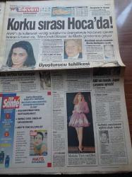 Takvim Gazetesi - 15 Mayıs 1996 - Trabzonspor Başkanı Faruk Özak - Bülent Uygun - Tugay Kerimoğlu - Boğaz Köprüsünden Atlayan Arman Oluk Ölmedi - Arif Sağ Herkese Sitem Etti - Akmerkez Dünya Birincisi - Yıldız Tilbe - Anayasa Mahkemesi Başkanı Yekta Güngör Özden - Anayasa Mahkemesi Kararıyla Hükümet Hükümsüz - Necmettin Erbakan - Tansu Çiller - Deniz Baykal - Mesut Yılmaz - Turhan Tayan
