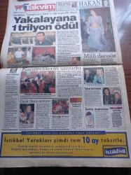 Takvim Gazetesi - 25 Şubat 1996 - Uyuşturucu Kralı Khun Sa'yı Ölü Ya Da Diri Yakalayana 1 Trilyon Ödül - Milli Dansöz Şıvga - İbo Şov - Selami Şahin - Saddam Hüseyin'in Korkunç İntikam Planı - Efsane Boksörler Muhammed Ali İle Mike Tyson'un Dayanışması - Anayol'a Dönüş - Halkçı Parti Kurucusu Necdet Calp 10 Milyarlık Dairesini Kapıcısına Bağışladı