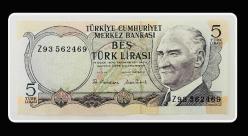 6.Emisyon 5 LİRA  “Z93” SERİSİ / 2.Tertip (REPLACEMENT/DEĞİŞİM) ÇİL ''NADİR'' (TCK5Z)