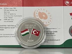 2024 Türk Macar Kültür Yılı - Darphane Sertifikalı Gümüş Hatıra Para - Çil kondisyon