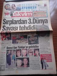 Takvim Gazetesi - 2 Eylül 1995 - Leyla Gencer-Şenol Güneş Milli Takımdaki Oyuncuları İle Gurur Duyuyor - Tolunay Kafkas - Hami Mandıralı - Ferdi Tayfur Gülhane Konserinde Ağlattı - Carmen İstanbul'da - Leyla Gencer Onuruna Yarışma - Sırplardan 3. Dünya Savaşı Tehdidi - Nazmiye Demirel -  Tansu Çiller - Savaşın Dul Ve Yetim Bıraktığı İnsanlar İstanbul'a Getirildi - Müslüman Kasabı Karadziç - Seda Sayan - Ekrem Pakdemirli