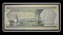6.Emisyon 10 LİRA  “B53” SERİSİ / 1.Tertip / ÇİL (TCK10B) “3 İmzalı”