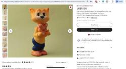 SOVYET RUSYA 1980'LERDEN ÇOK NADİR KAUÇUK (LASTİK) LEOPOLD KEDİ BEBEK VİNTAGE OYUNCAK FİGÜR 20 CM