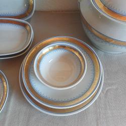 Altın Varaklı Antika Porselen Yemek Takımı 1970