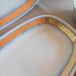 Altın Varaklı Antika Porselen Yemek Takımı 1970