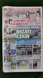 Hürriyet Gazete 18 Ocak 2016 Başbakan Israrlı İmzayı Çekin,Numan Kurtulmuş,Said Haifawl,Kemal Kılıçdaroğlu,Cristiano Ronaldo,Alessandra Ambrosio,Şenol Güneş,Serdar Aziz,Sercan Yıldırım,Burak Yılmaz,Joaquin Guzman 