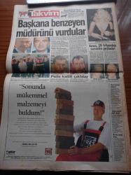 Takvim Gazetesi - 9 Eylül 1995 - Eyüp Belediye Başkanı Ahmet Genç Kızılay Kurucusu Miralay Abdullah Bey'in Mezarını Söktürmekle Suçlanıyor - Madonna'ya MTV Ödülü - Hami Mandıralı - Fenerbahçe'nin Aklı Real Betis'te - Bira Festivali Başlıyor - Vali Hayri Kozakçıoğlu Özür Dile - CHP Kurultayı Erdal İnönü Deniz Baykal Rövanşı - Greenhouse Bir Aile Kulübüdür - Hülya Avşar Bir Günde Milyarlarını Yok Etti